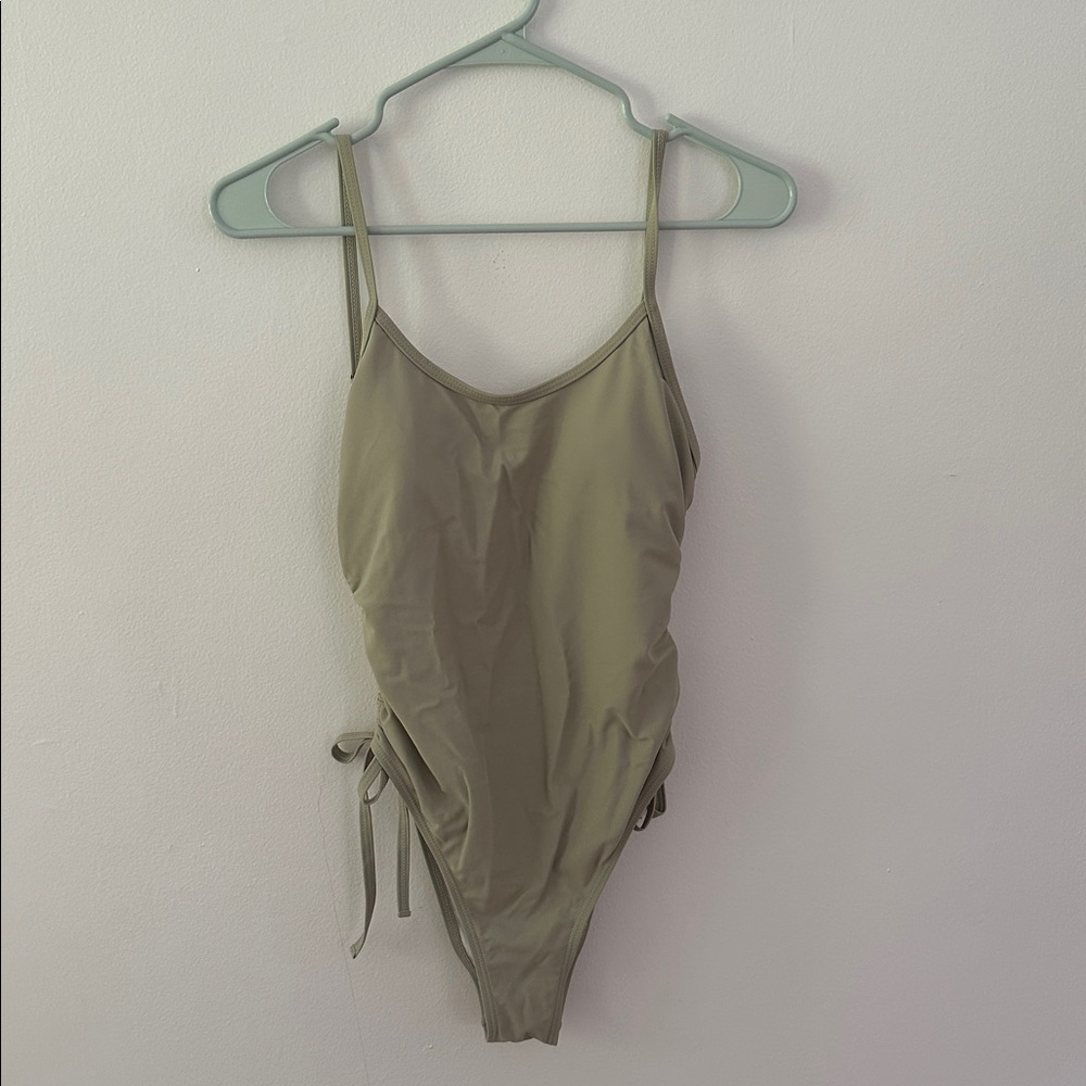 Olive Green One-Piece Swimsuit EUC Size M